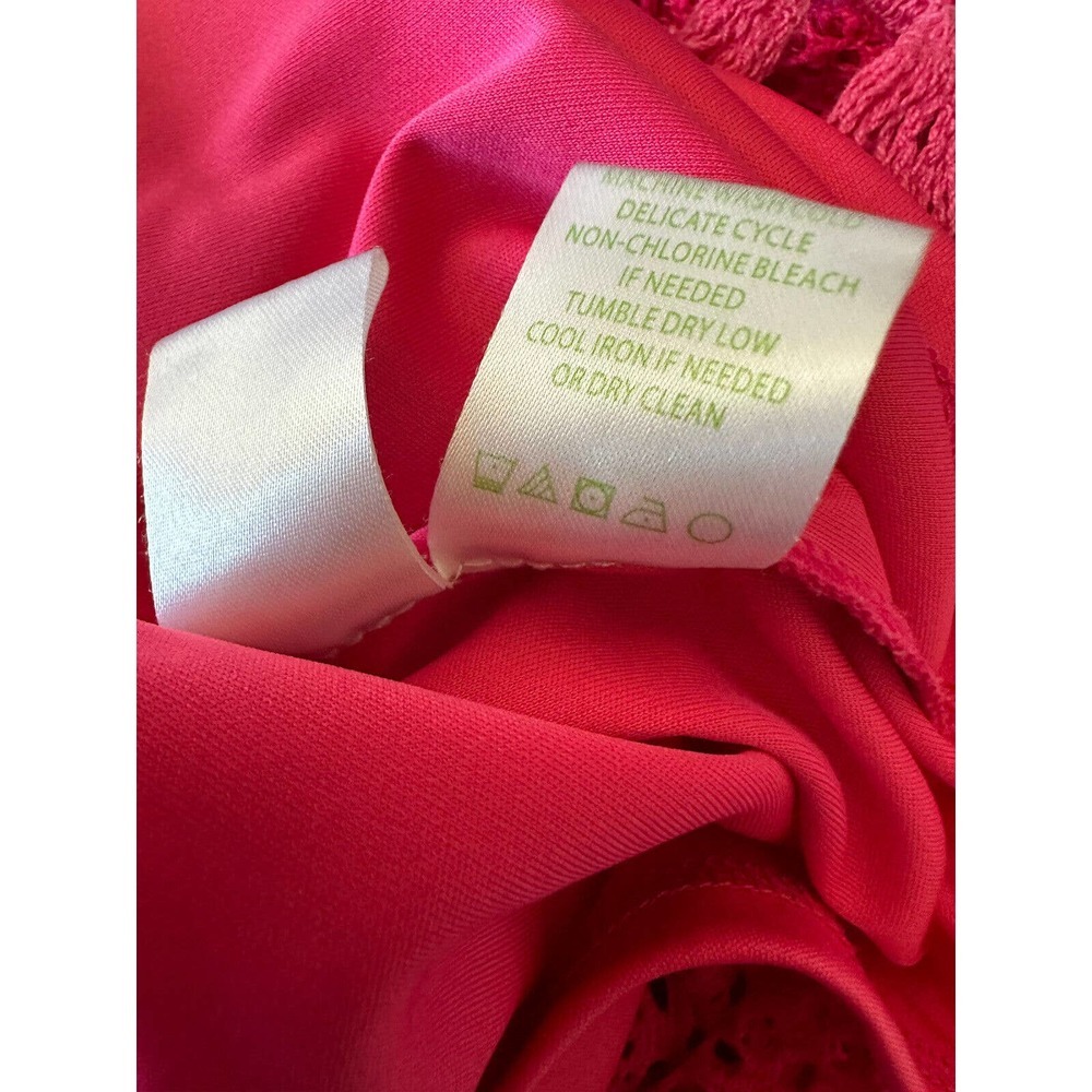 Lilly Pulitzer Seminole Knit Lace Tunic Dress in Pomegranate Hot Pink Medium - Picture 9 of 12